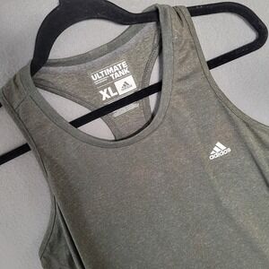 Adidas Ultimate Tank Womens XL Green Climalite Racerback Heathered Top